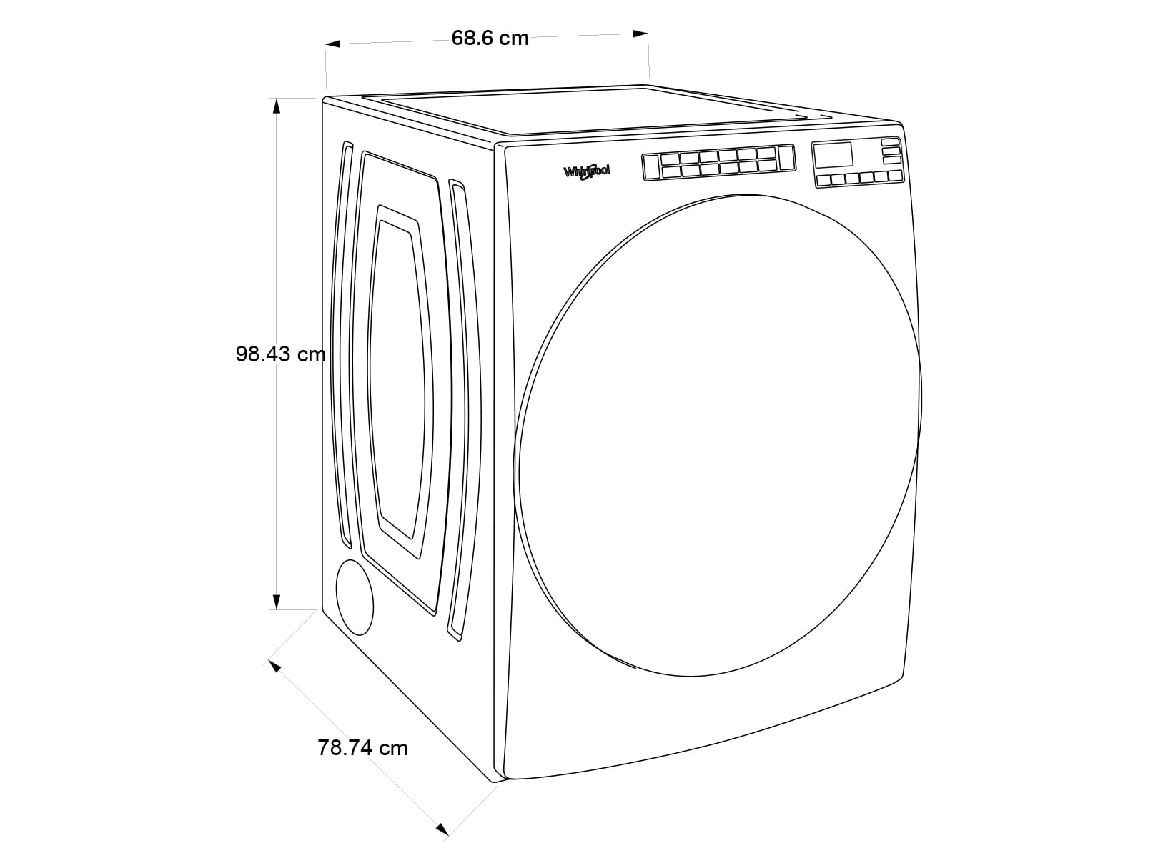 Secadora a gas 23kg Carga frontal Blanca | Whirlpool Colombia