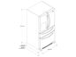 Nevera 694  litros French Door Bottom Mount Negra- No Frost